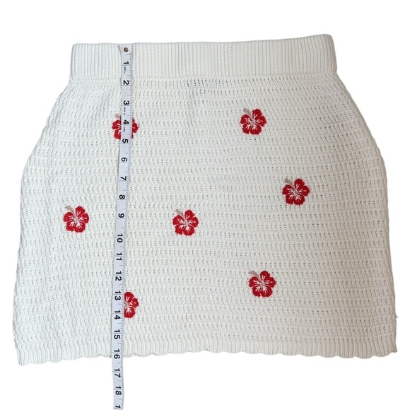 Wild Fable Crochet Knit Set White Hibiscus Skirt (M) & Crop Top (S) 100% Cotton - Picture 10 of 13